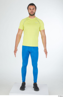  Simeon black sneakers blue leggings dressed sports standing whole body yellow t shirt 0001.jpg